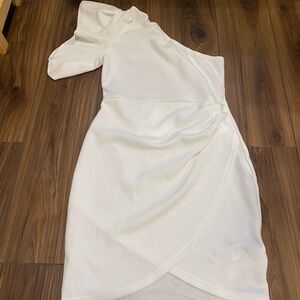 Elegant White One-Shoulder Dress